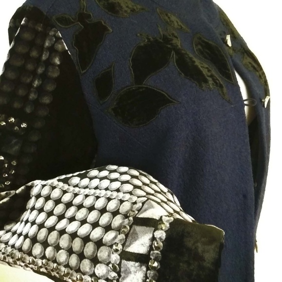 Chico's Black Label Blue Black Front Zip Jacket - Picture 4 of 7